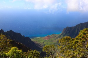 The coast at the top of the Waimea Canyon