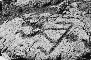 Male figure petroglyph 
