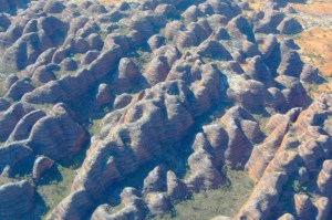 The dome shapes are caused by wind and rain